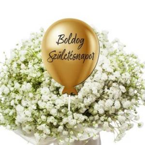 Nyomtatott dekorkarton - Boldog születésnapot lufi - arany 1db