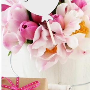 Nyomtatott dekorkarton - Boldog születésnapot lufi - fehér 1db