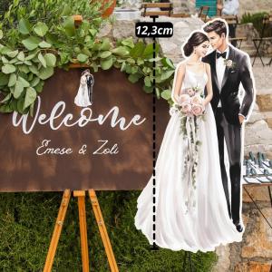 Nyomtatott dekorkarton - Házaspár tábla 1db/cs fekete