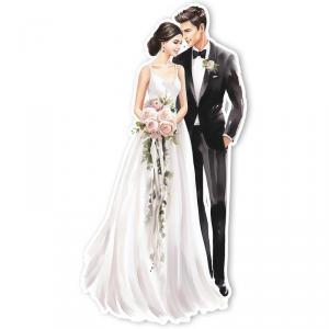 Nyomtatott dekorkarton - Házaspár tábla 1db/cs fekete