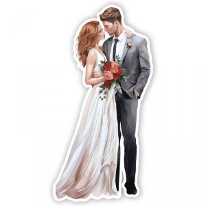 Nyomtatott dekorkarton - Házaspár tábla 1db/cs vörös