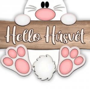 Nyomtatott dekorkarton - Hello húsvét nyúl