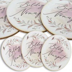 Nyomtatott dekorkarton - Nőnapi ovál tábla - pasztell rózsaszín 1db