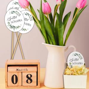 Nyomtatott dekorkarton - Nőnapi ovál tábla - zöld/fekete 1db