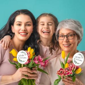 Nyomtatott dekorkarton - Nőnapi ovál tábla - zöld/fekete 1db