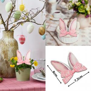 Nyomtatott dekorkarton - Nyuszifül rózsaszín kicsi 1db