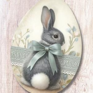 Nyomtatott dekorkarton - Nyuszis tojások 6cm 3db/csomag