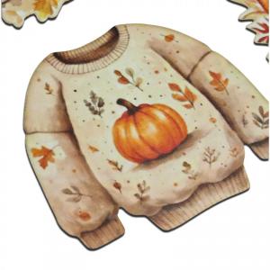 Nyomtatott dekorkarton - Rajzos útjelzős őszi dekor 3db/csomag