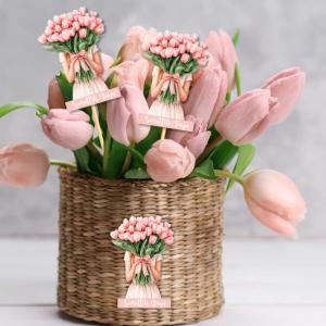 Nyomtatott dekorkarton - Tulipános lány 1db