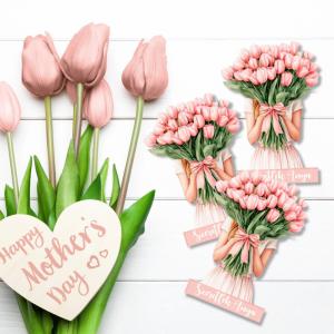 Nyomtatott dekorkarton - Tulipános lány 1db