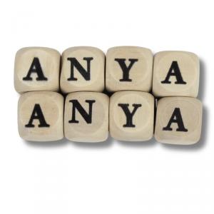 Nyomtatott fa dobókocka natúr - ANYA felirattal 2szett/csomag