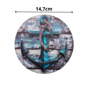 Nyomtatott fa koszorú közép - Horgony 14,8cm