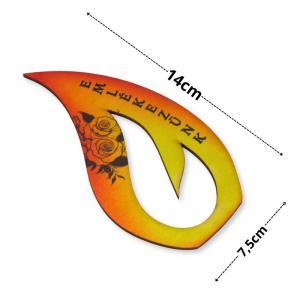 Nyomtatott fa - Örök láng 'Emlékezünk' 14x7,5cm