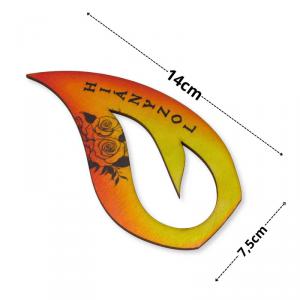 Nyomtatott fa - Örök láng 'Hiányzol' 14x7,5cm