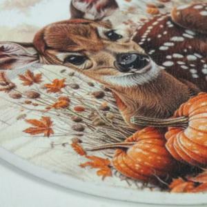 Nyomtatott fa tábla koszorú közép - Bambi welcome 14,8cm