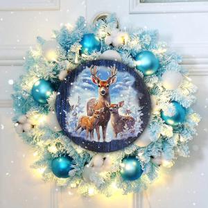 Nyomtatott fa tábla koszorú közép - Szarvas és őzikék 14,8cm
