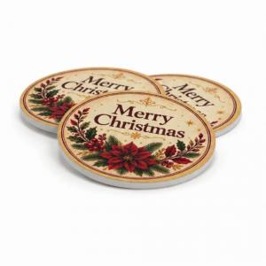 Nyomtatott fa tábla - Merry Christmas tábla 3db/csomag