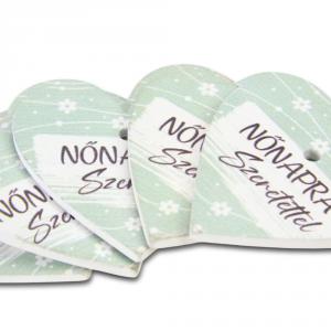 Nyomtatott fa tábla - Nőnapra - menta 4cm 1db