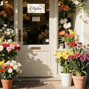 Nyomtatott fa tábla - Zárva-Nyitva 24,3x13cm - pasztell rózsás