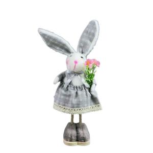 Nyuszi fiú-lány szürke ruhában 26cm 2f