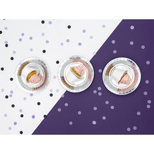 Papír tányér, ezüst, d23cm, 6db/cs