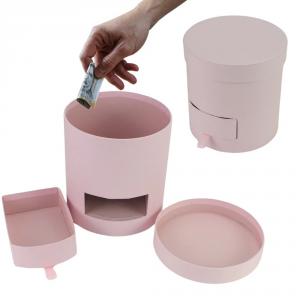 Papírdoboz henger fiókos rózsaszín