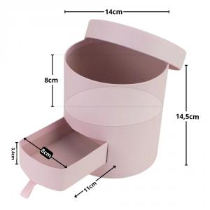 Papírdoboz henger fiókos rózsaszín