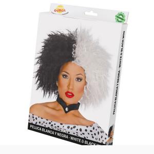 Paróka, fehér-fekete Szörnyella de Frász