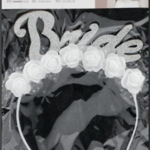 Party fejdísz Bride fehér