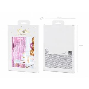 Party függöny, fényes rózsaszín, 90 X 250 cm