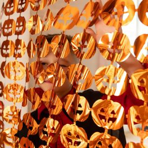 Party függöny, narancs, tökök 100 X 200 cm