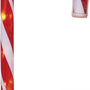Piros-fehér pálca LED-es 34cm cukorpálca