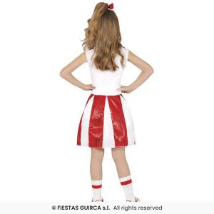 Pompom lány jelmez, 7-9 éveseknek, piros