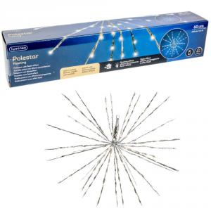 Sarkcsillag 60 LED-es elemes fehér időzítős meleg D45cm