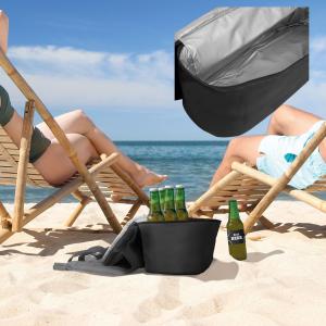 Strandtáska - termo rekesszel - fekete