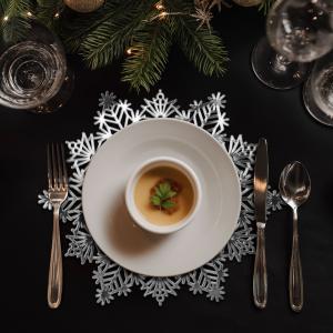 Szilikon edényalátét- tányéralátét - jégkristály - ezüst - 38 cm