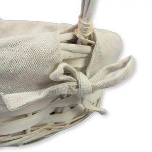 Sziromszóró anyagos kosárka 20x18x22cm