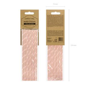 Szívószál papírból, light-pink 19,5cm