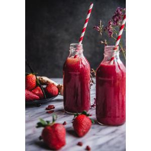 Szívószál papírból, piros-fehér csíkos