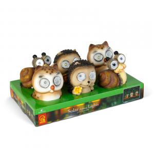 Szolár állatfigurák - 3 féle - 2 melegfehér LED - 10 cm