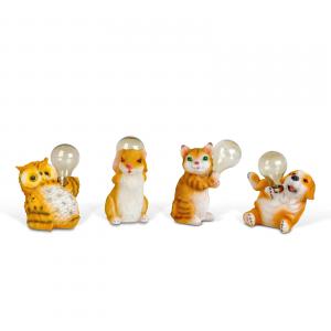 Szolár állatfigurák - 4 féle - 5 x melegfehér LED - 15 cm