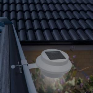 Szolár ereszcsatorna kerek kerítés fény 3 LED-del - fehér