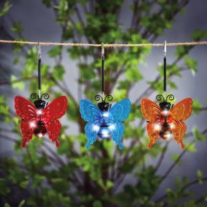 Szolár lámpa leszúrható / függeszthető pillangó többféle - 12 x 6 x 21,5 cm - 4 LED