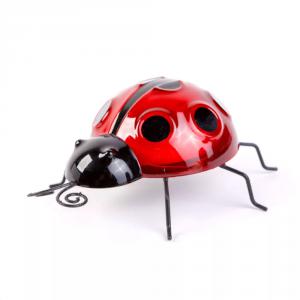 Szolár lámpa piros katicabogár leszúrható / csipeszes 15 x 7 x 16 cm - 6 LED