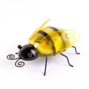 Szolár lámpa - sárga méhecske leszúrható / csipeszes 15 x 7 x 16 cm - 6 LED