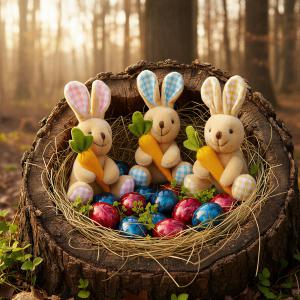 Textil dekoráció - nyuszi - 15 cm - 3 féle