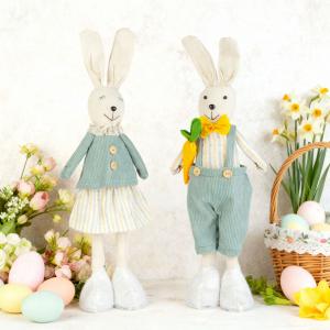 Textil dekoráció - nyuszi - 50 x 17 x 8 cm - 2 féle