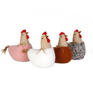 Textil dekoráció - tyúkanyó - 21 x 18 x 11 cm - 4 féle