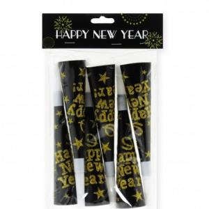 Trombita Happy New Year arany/ezüst 6db 19cm