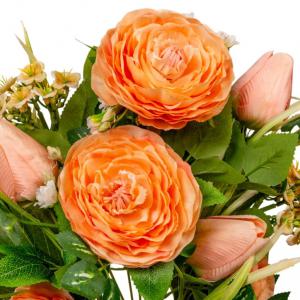 Tulipán,ranunculus csokor 12v. M48cm